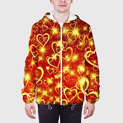 Куртка с капюшоном мужская Любовный взрыв, цвет: 3D-белый — фото 2