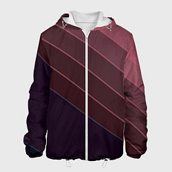 Куртка с капюшоном мужская Коричнево-фиолетовый узор, цвет: 3D-белый
