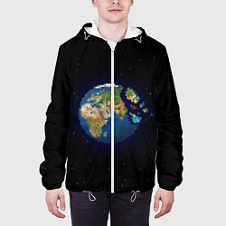 Куртка с капюшоном мужская Разрушение земли!, цвет: 3D-белый — фото 2