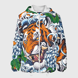 Куртка с капюшоном мужская Тигр, цвет: 3D-белый