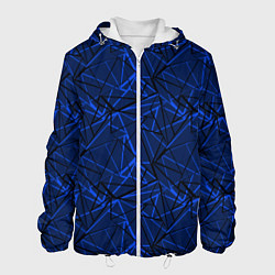 Куртка с капюшоном мужская Черно-синий геометрический, цвет: 3D-белый