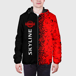 Куртка с капюшоном мужская Nissan Skyline - Paint Vertical, цвет: 3D-черный — фото 2