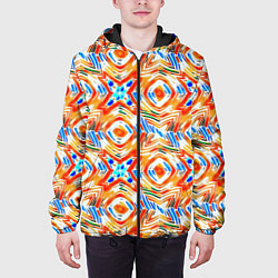 Куртка с капюшоном мужская Летний абстрактный узор, цвет: 3D-черный — фото 2