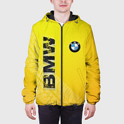 Куртка с капюшоном мужская BMW СЛЕДЫ ШИН БМВ, цвет: 3D-черный — фото 2