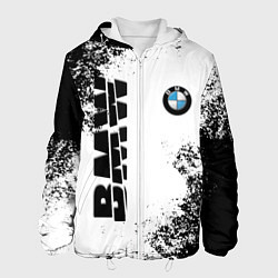 Куртка с капюшоном мужская BMW БМВ РАЗРЕЗАННОЕ ЛОГО, цвет: 3D-белый