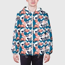 Куртка с капюшоном мужская Покер, цвет: 3D-белый — фото 2