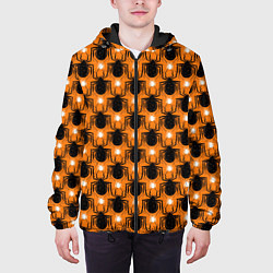 Куртка с капюшоном мужская Пауки, цвет: 3D-черный — фото 2