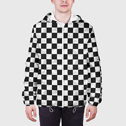 Куртка с капюшоном мужская Шахматист, цвет: 3D-белый — фото 2