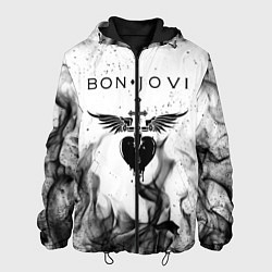 Куртка с капюшоном мужская BON JOVI HEART СЕРДЦЕ, цвет: 3D-черный