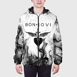 Куртка с капюшоном мужская BON JOVI HEART СЕРДЦЕ, цвет: 3D-черный — фото 2