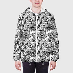 Куртка с капюшоном мужская Злые Гориллы - Паттерн, цвет: 3D-белый — фото 2