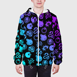 Куртка с капюшоном мужская 7 СМЕРТНЫХ ГРЕХОВ НЕОН ЭМБЛЕМЫ, цвет: 3D-белый — фото 2