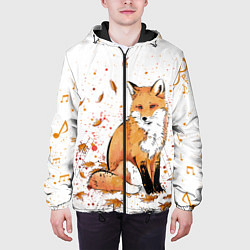 Куртка с капюшоном мужская ЛИСА В ЛИСТЬЯХ ОСЕННЕЕ НАСТРОЕНИЕ FOX IN THE FORES, цвет: 3D-черный — фото 2
