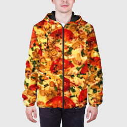 Куртка с капюшоном мужская Пицца с грибами, цвет: 3D-черный — фото 2