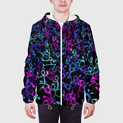 Куртка с капюшоном мужская Neon Rave Party, цвет: 3D-белый — фото 2