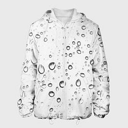 Куртка с капюшоном мужская Утренний дождь, цвет: 3D-белый