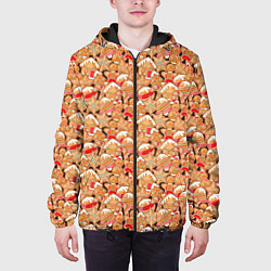 Куртка с капюшоном мужская Праздничное Печенье, цвет: 3D-черный — фото 2