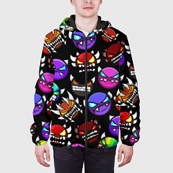 Куртка с капюшоном мужская Geometry Dash Demons, цвет: 3D-черный — фото 2