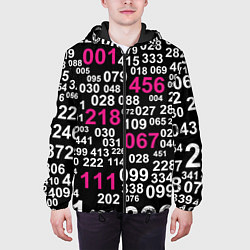 Куртка с капюшоном мужская Игра в кальмара: Номера, цвет: 3D-черный — фото 2