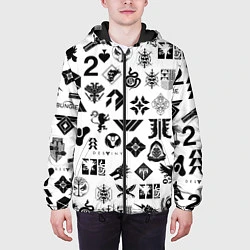 Куртка с капюшоном мужская DESTINY 2 LOGO PATTERN ДЕСТИНИ, цвет: 3D-черный — фото 2