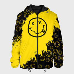 Куртка с капюшоном мужская Nirvana Smile Нирвана Рваный Паттерн, цвет: 3D-черный