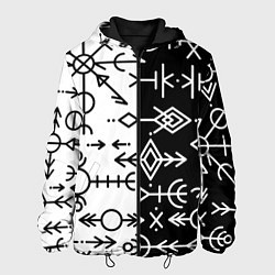 Куртка с капюшоном мужская ДРЕВНИЕ СЛАВЯНСКИЕ РУНЫ, цвет: 3D-черный