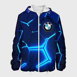 Куртка с капюшоном мужская BMW LOGO 3Д ПЛИТЫ ГЕОМЕТРИЯ, цвет: 3D-белый