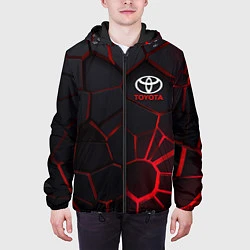 Куртка с капюшоном мужская Тойота 3D плиты с подсветкой, цвет: 3D-черный — фото 2