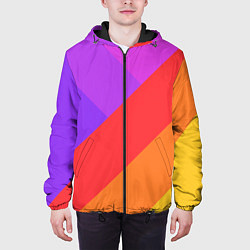 Куртка с капюшоном мужская РАДУЖНАЯ ГЕОМЕТРИЯ RAINBOW GEOMETRY, цвет: 3D-черный — фото 2