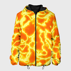 Куртка с капюшоном мужская Огненная вспышка, цвет: 3D-черный