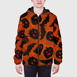 Куртка с капюшоном мужская Halloween print, цвет: 3D-черный — фото 2