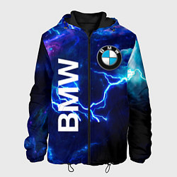 Куртка с капюшоном мужская BMW Синяя молния, цвет: 3D-черный