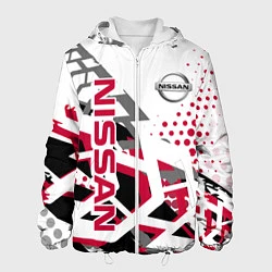 Куртка с капюшоном мужская Nissan Ниссан, цвет: 3D-белый