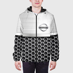 Куртка с капюшоном мужская Nissan Стальная решетка, цвет: 3D-черный — фото 2