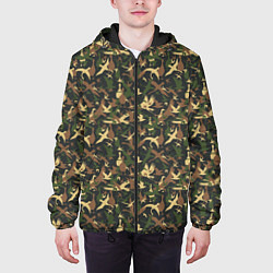 Куртка с капюшоном мужская Птицы камуфляж, цвет: 3D-черный — фото 2