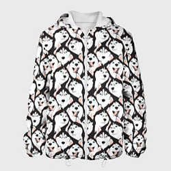 Куртка с капюшоном мужская Сибирский Хаски Husky, цвет: 3D-белый