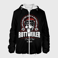 Куртка с капюшоном мужская Ротвейлер Rottweiler, цвет: 3D-белый