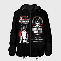 Куртка с капюшоном мужская Бостон-Терьер Boston Terrier, цвет: 3D-черный