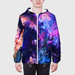 Куртка с капюшоном мужская НЕОНОВЫЕ КОСМОС NEON SPACE, цвет: 3D-белый — фото 2