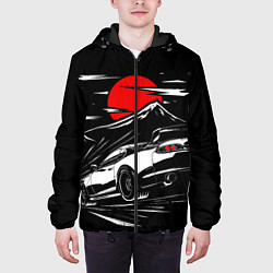 Куртка с капюшоном мужская Toyota Supra: Red Moon, цвет: 3D-черный — фото 2
