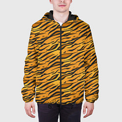 Куртка с капюшоном мужская Тигровый Окрас Tiger, цвет: 3D-черный — фото 2