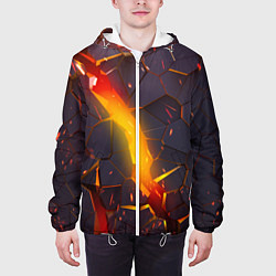 Куртка с капюшоном мужская ТРЕХМЕРНЫЕ ИСКРЫ 3D ПЛИТЫ 3D ИСКРЫ, цвет: 3D-белый — фото 2