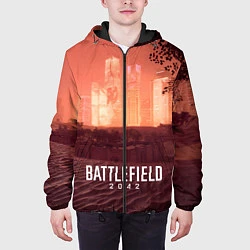 Куртка с капюшоном мужская Battlefield 2042 - Песочные часы, цвет: 3D-черный — фото 2