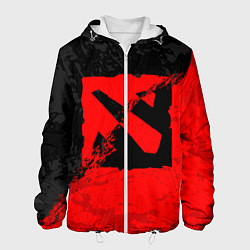 Мужская куртка DOTA 2 RED BLACK LOGO, БРЫЗГИ КРАСОК