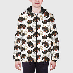 Куртка с капюшоном мужская Такса Dachshund Dog, цвет: 3D-черный — фото 2