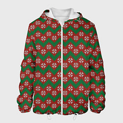 Куртка с капюшоном мужская Knitted Snowflake Pattern, цвет: 3D-белый