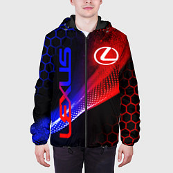 Куртка с капюшоном мужская LEXUS ЛЕКСУС NEON НЕОН, цвет: 3D-черный — фото 2