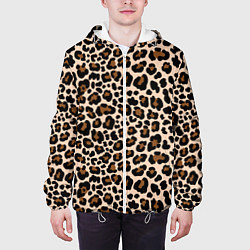Куртка с капюшоном мужская Леопардовые Пятна, цвет: 3D-белый — фото 2