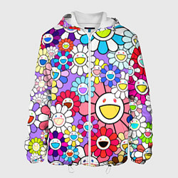 Куртка с капюшоном мужская Цветы Takashi Murakami, цвет: 3D-белый