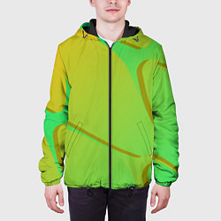 Куртка с капюшоном мужская Градиентная абстракция, цвет: 3D-черный — фото 2